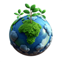 AI generated World Map Green Planet Earth Day or Environment day Concept. png