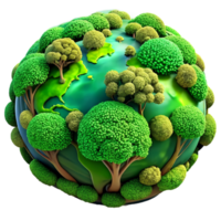 ai généré monde carte vert planète Terre journée ou environnement journée concept. png
