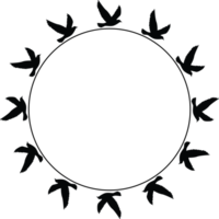 fond d'écran de motif de silhouettes d'oiseaux volants. png transparent. oiseau isolé volant. conception de tatouage. modèle pour carte, paquet et papier peint.