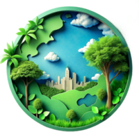 AI generated World environment and earth day concept, paper cut png