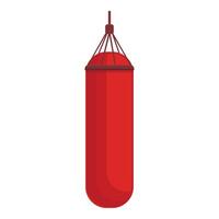 Long punch sack icon cartoon vector. Boxing training ring vector