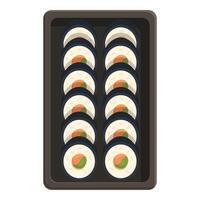 Sushi box deliver icon cartoon vector. Online shop meal vector