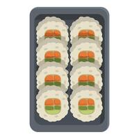 Sushi caja icono dibujos animados vector. comida eliminar vector