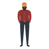 Bearded fashion hipster boy icon cartoon vector. Music culture vector