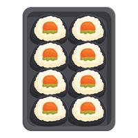 8 Sushi conjunto caja icono dibujos animados vector. en línea entregar vector