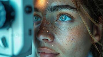 AI generated Close Up Of Person With Blue Eyes photo
