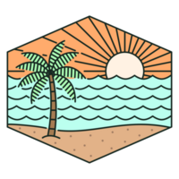 ilustração do de praia monoline ou linha arte estilo png