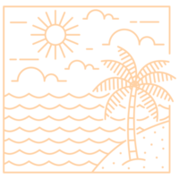 ilustração do de praia monoline ou linha arte estilo png