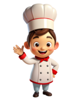 AI generated 3d cute chef cartoon png