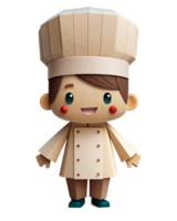 AI generated 3d cute chef cartoon png