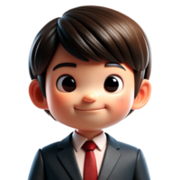 AI generated 3d cute businessman cartoon png