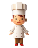 ai gegenereerd 3d schattig chef tekenfilm png