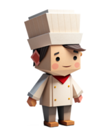 AI generated 3d cute chef cartoon png