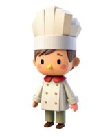 AI generated 3d cute chef cartoon png