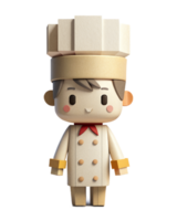 AI generated 3d cute chef cartoon png