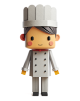 AI generated 3d cute chef cartoon png