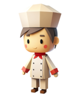 ai gegenereerd 3d schattig chef tekenfilm png