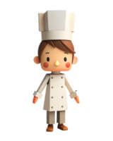 AI generated 3d cute chef cartoon png