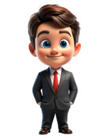 AI generated 3d cute businessman cartoon png