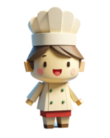 AI generated 3d cute chef cartoon png