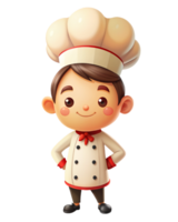 ai gegenereerd 3d schattig chef tekenfilm png