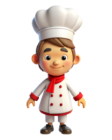 AI generated 3d cute chef cartoon png