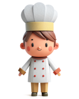 AI generated 3d cute chef cartoon png