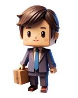 AI generated 3d cute businessman cartoon png