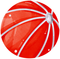 A red beach volleyball ball lying on the sand png