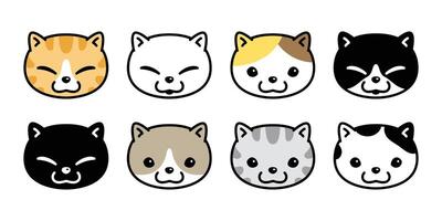 cat vector icon calico kitten breed pet logo symbol face head character cartoon doodle illustration design