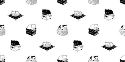 gato sin costura modelo gatito vector calicó arroz Horno cocinar almohada libro toalla bufanda aislado repetir antecedentes dibujos animados loseta fondo de pantalla garabatear ilustración diseño