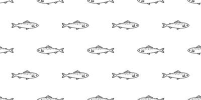 fish Seamless pattern salmon vector tuna shark scarf isolated dolphin whale ocean sea repeat wallpaper tile background cartoon illustration animal doodle white design