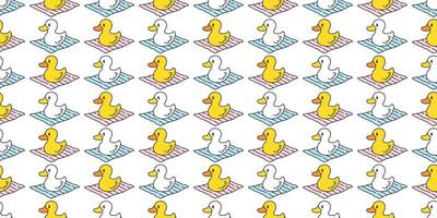 duck seamless pattern vector rubber duck bird farm beach towel cartoon animal scarf isolated repeat wallpaper tile background illustration doodle design