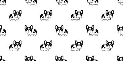 dog seamless pattern french bulldog vector repeat wallpaper scarf isolated tile background cartoon puppy pet doodle illustration design
