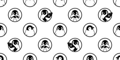 penguin Seamless pattern bird vector cartoon polka dot doodle scarf isolated tile background repeat wallpaper illustration design