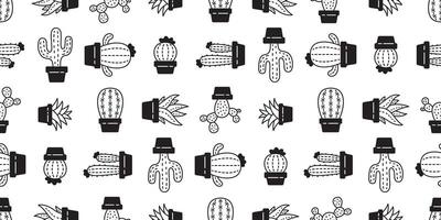 cactus seamless pattern vector Desert botanica flower garden plant cartoon tile background repeat wallpaper scarf isolated doodle illustration white design