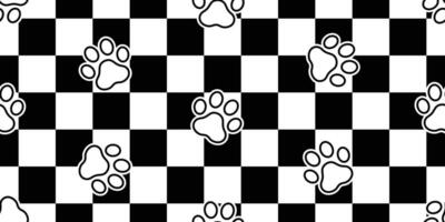 dog paw seamless pattern cat footprint french bulldog vector checked cartoon repeat wallpaper scarf isolated tile background illustration doodle design