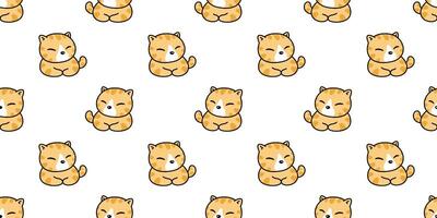 cat seamless pattern kitten breed vector calico ginger animal pet scarf isolated repeat background cartoon tile wallpaper doodle illustration orange design