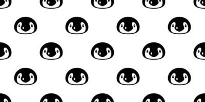 penguin Seamless pattern bird vector face head cartoon scarf isolated tile background repeat wallpaper illustration doodle design