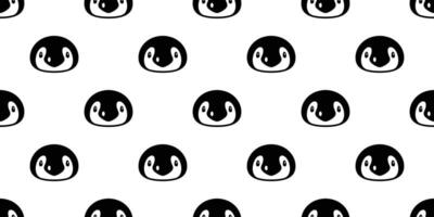 penguin Seamless pattern bird vector face head cartoon scarf isolated tile background repeat wallpaper illustration doodle design