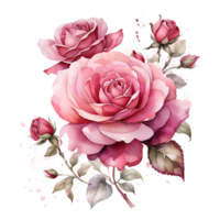 ai generiert einer Rose Blume Design png