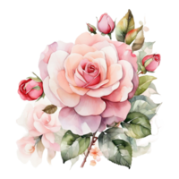 AI generated One Rose flower design png