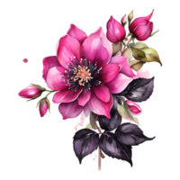 AI generated Watercolor One Rose flower design png
