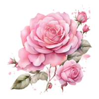 ai generiert Aquarell einer Rose Blume Design png
