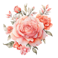 AI generated Watercolor One Rose flower design png