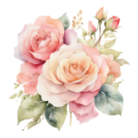 AI generated One Rose flower design png