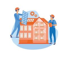 House maintenance abstract concept. Roofing services, hire contractor abstract metaphor. flat vector modern illustration