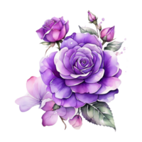 AI generated Watercolor One Rose flower design png