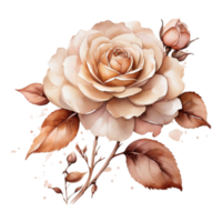 AI generated Watercolor One Rose flower design png