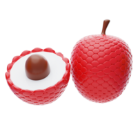 lichia 3d ícone. lichia fruta 3d ícone png